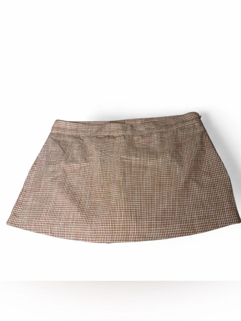 Free People Brown Plaid Mini Shorts